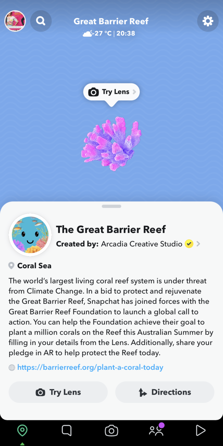 Find the Reef and learn more with Snap Maps