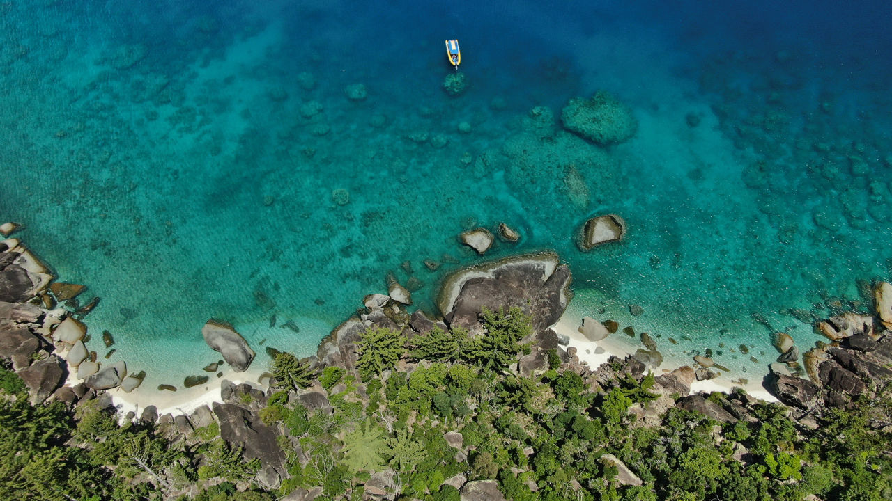 Drone image of black island