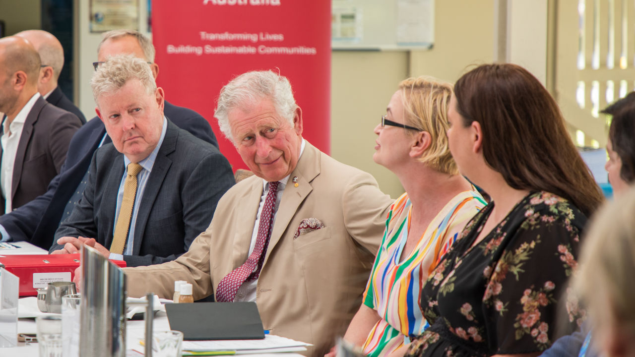 Prince Charles flanked by Foundation MD Anna Marsden and GBRMPA Chair and CEO Dr Russell Reichelt at the Reef Roundtable