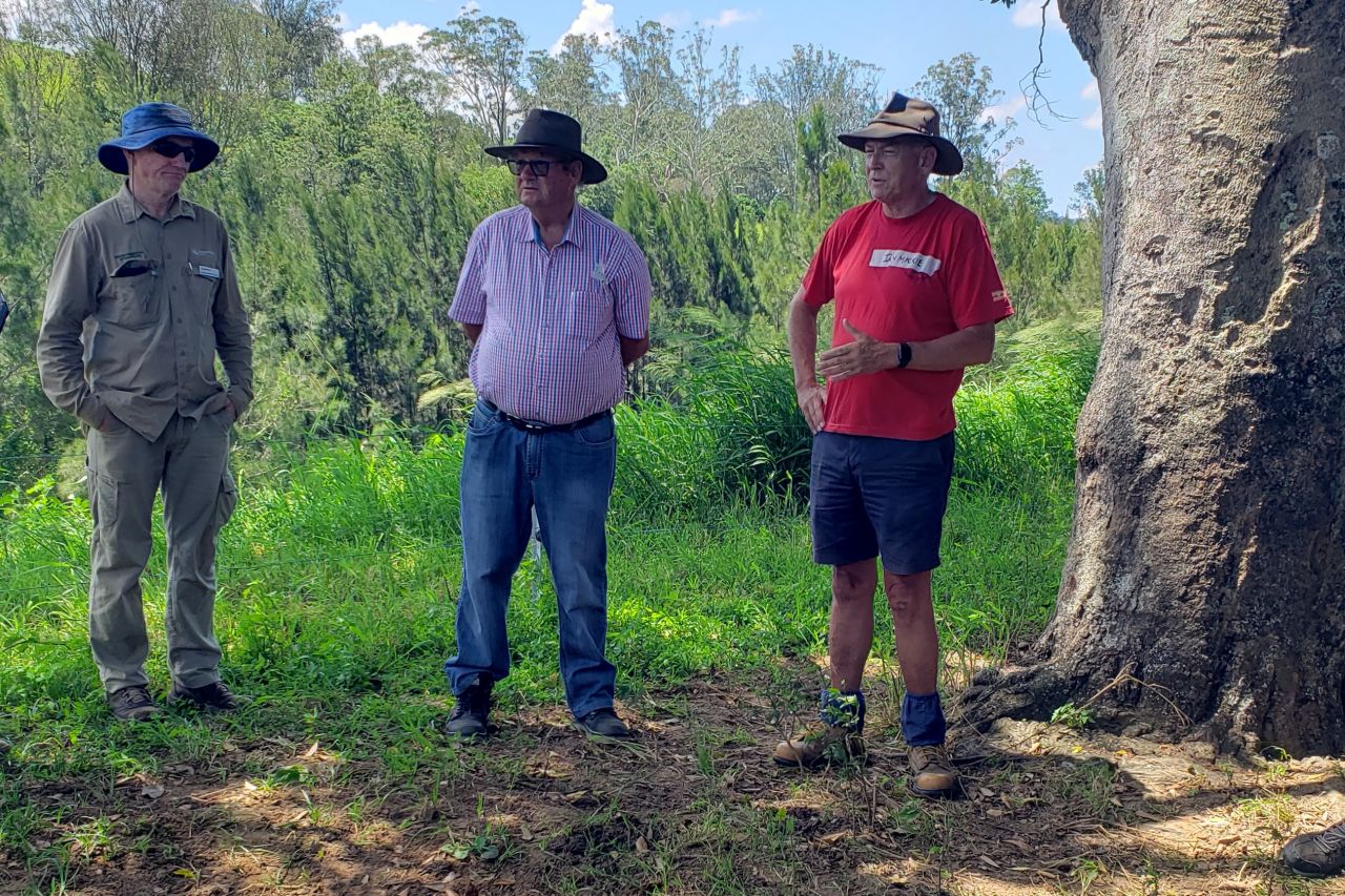 Ian Mackie (right) says bank stabilisation work has been a huge success on his property in the Noosa hinterlands, saving his land and preventing sediment from washing onto the Reef.