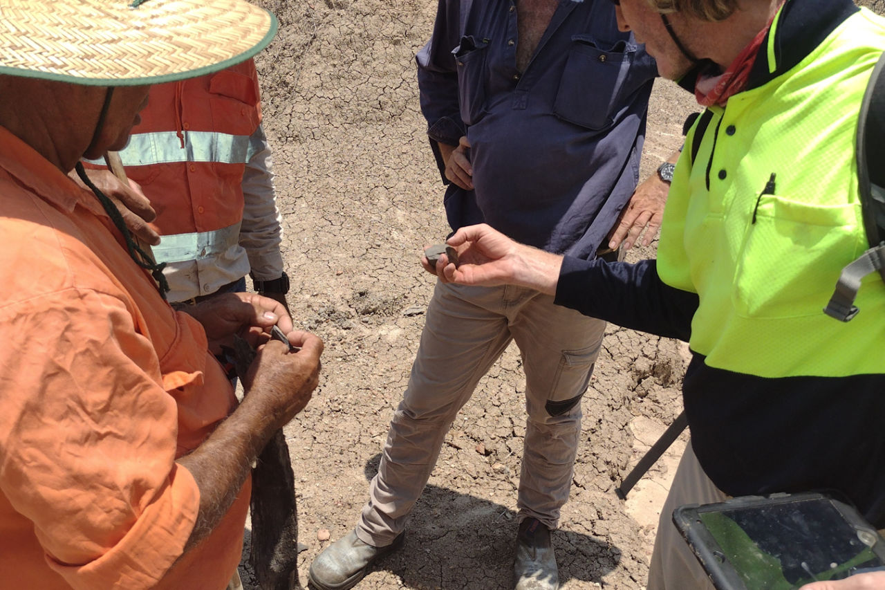 Cultural Heritage assessment prior to works. Credit: Greening Australia