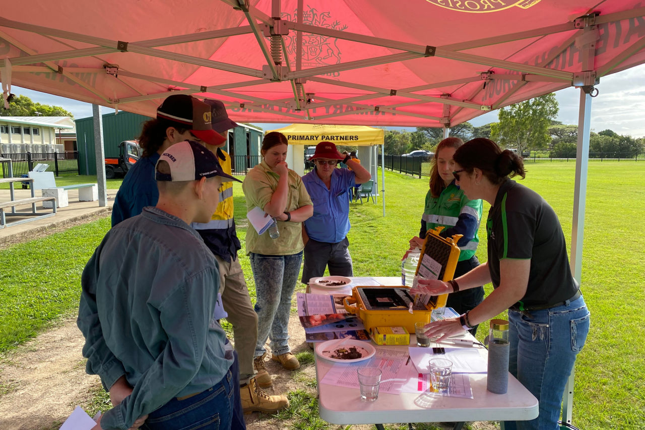 HSPCL's Megan Zahmel demonstrates soil testing. Credit: Canegrowers Herbert River