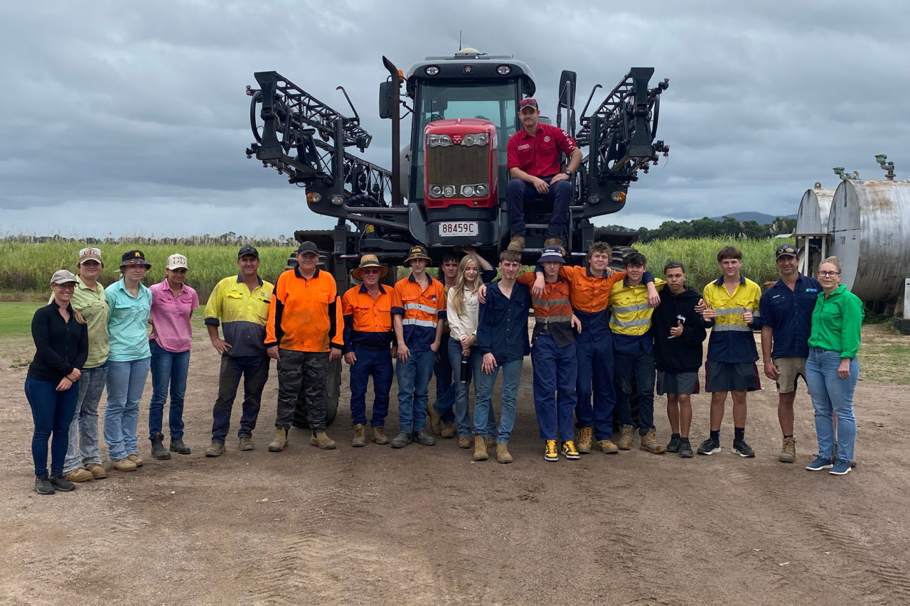Students from Ingham State High School met with delivery providers for an agricultural workshop highlighting the impacts and threats to our local waterways Carola Bradshaw (far left). Credit: Canegrowers Herbert River