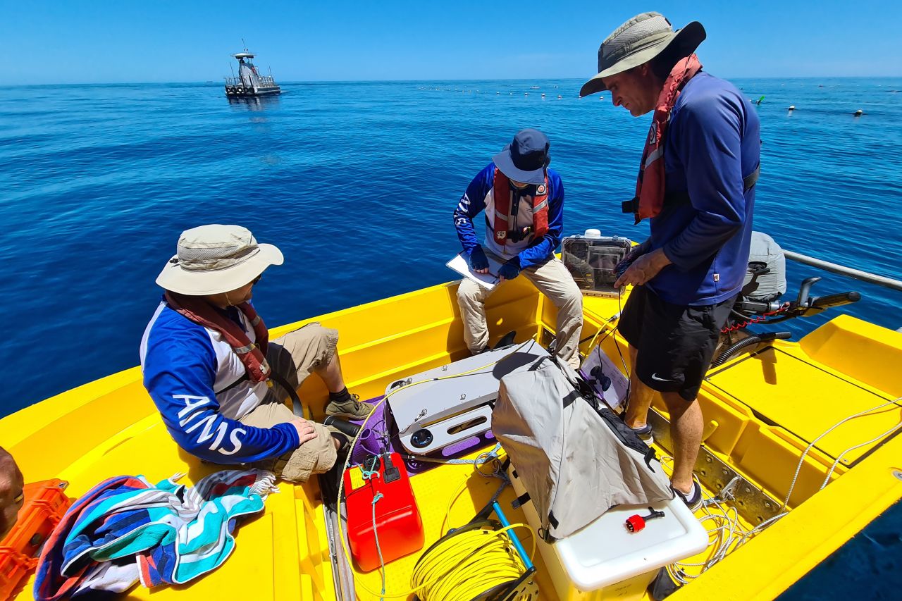 Initial field demonstration of new COTS surveillance technology being developed as part of CCIP. The demonstration was conducted at Reef Magic pontoon on Moore reef, 6 December 2022.