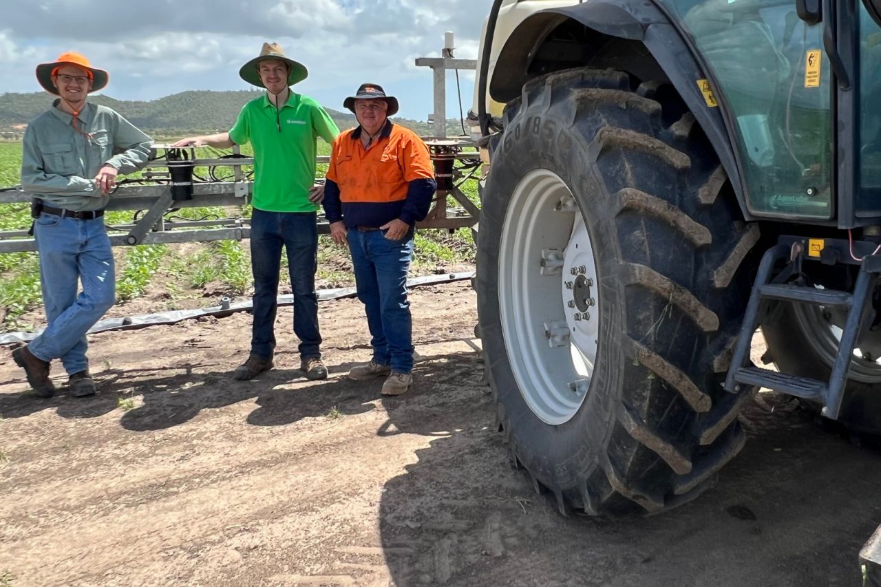 Jake, Alex and Terry during spray trials for AutoWeed.