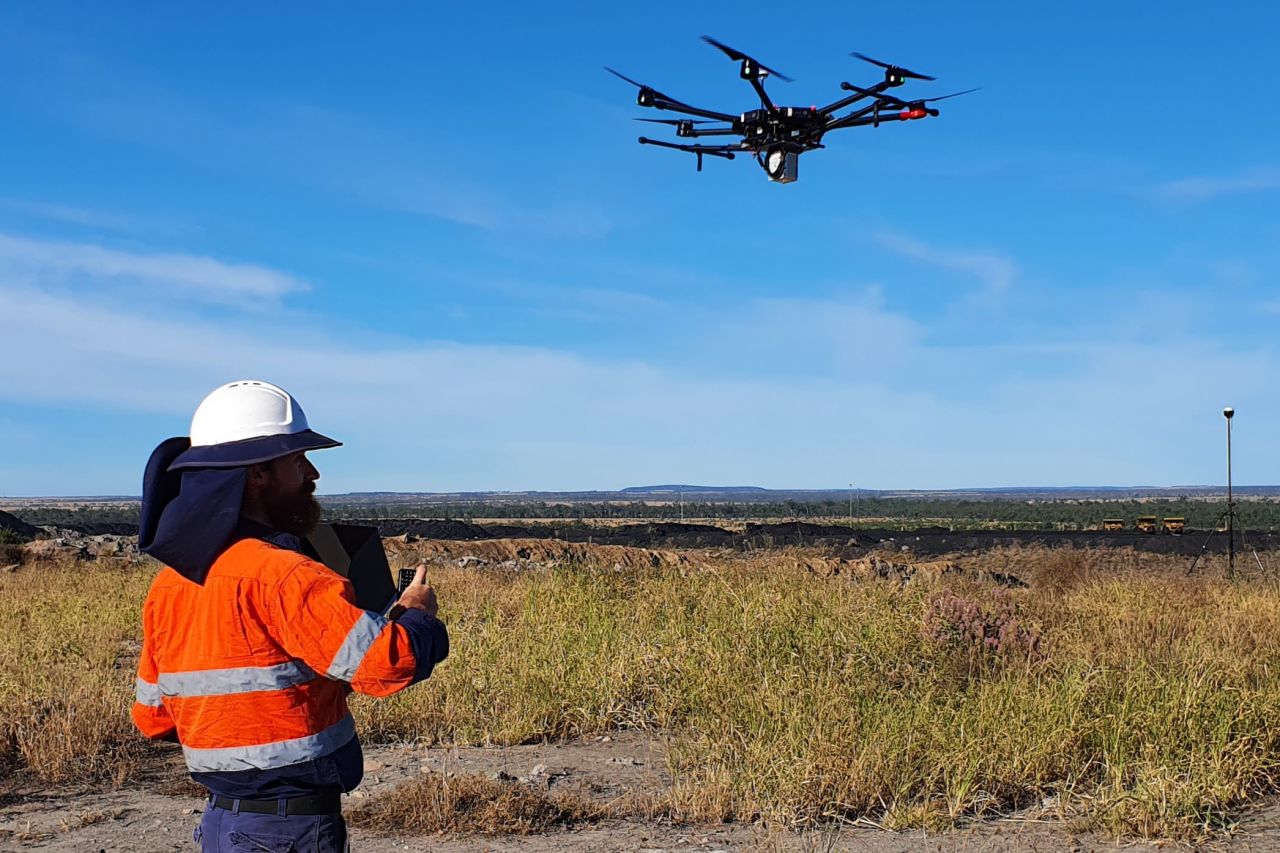 LiDAR-equipped drones feed information back about the surrounding landscape. Credit (and top image): Verterra Ecological Engineering