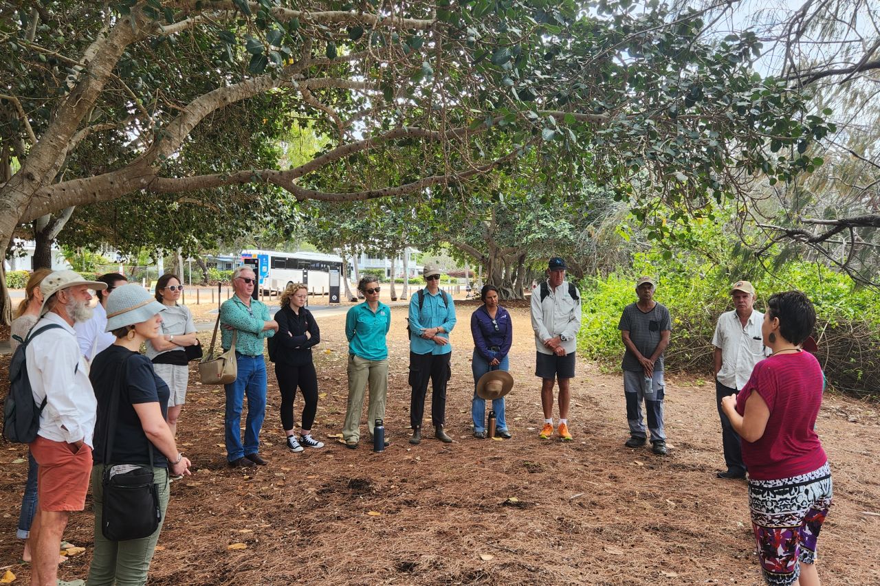 CAP Leaders learning about the impact and learnings from the citizen science projects at Geoffrey Bay. Credit: Laura Dunstan/GBRF