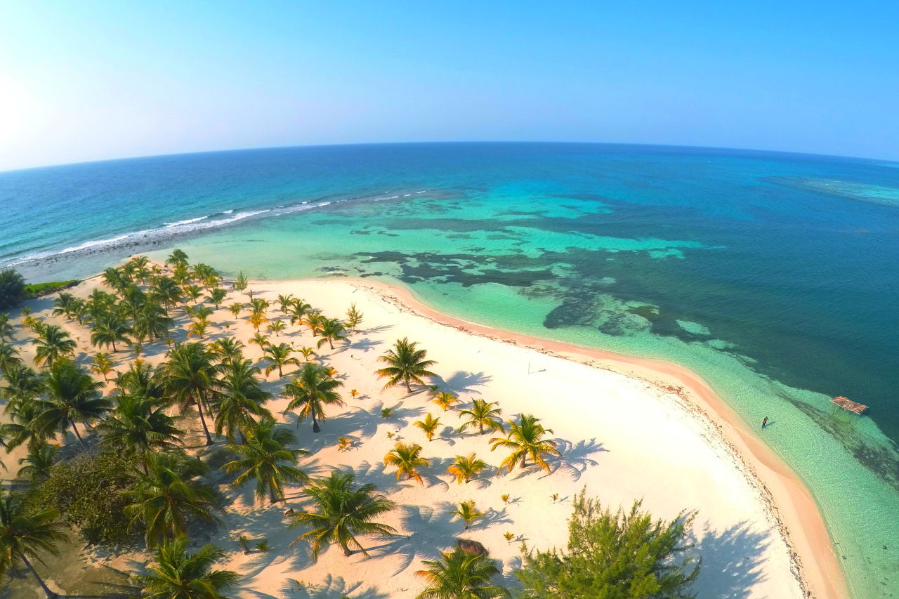 Aerial of Belize Barrier Reef Reserve System. Photo credit: Julio Maaz and WCS