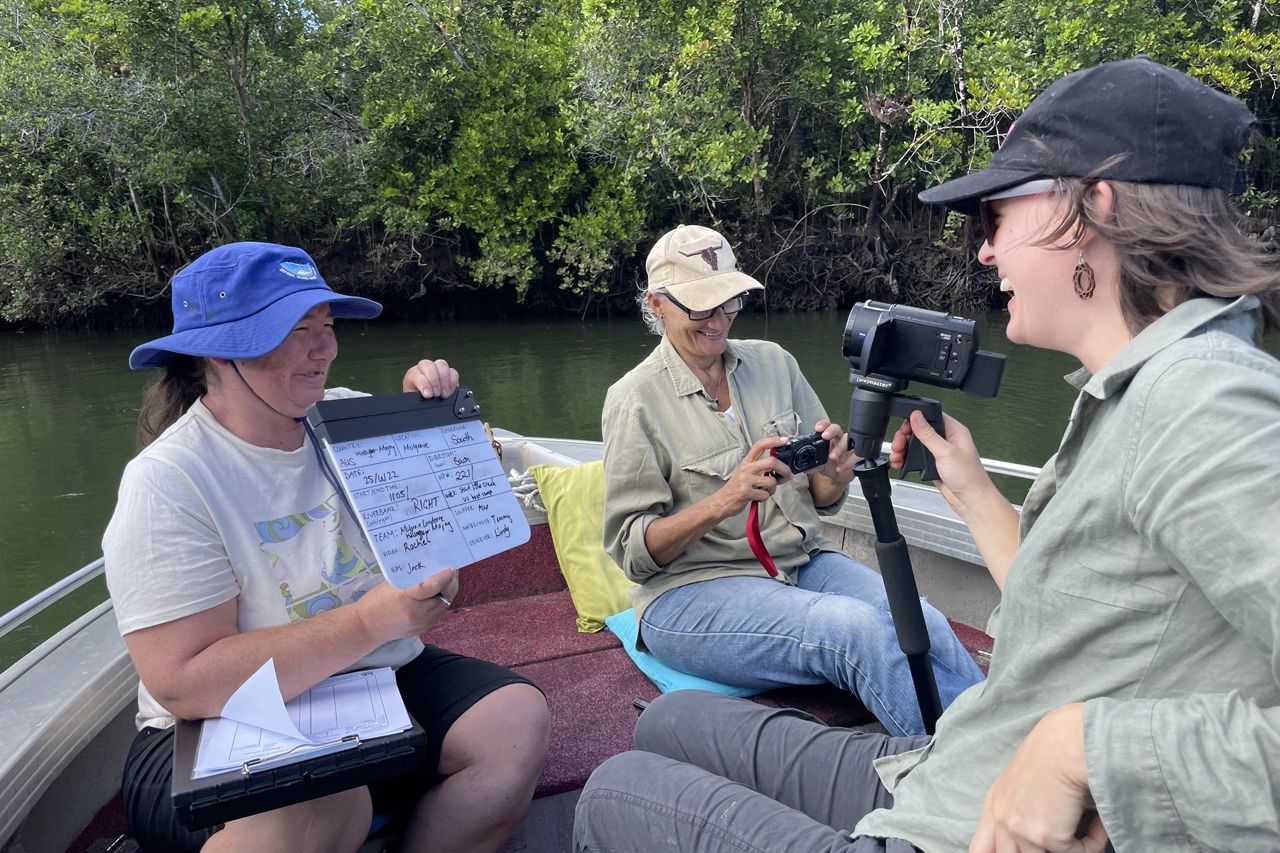 CAFNEC Volunteers doing mangrove monitoring along the Mulgrave River. Credit: CAFNEC