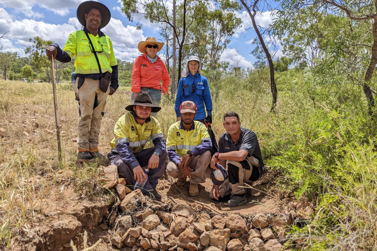 Trainees from Indigenous employment group Three Big Rivers worked with landholders to implement small-scale gully remediation. Image NQ Dry Tropics