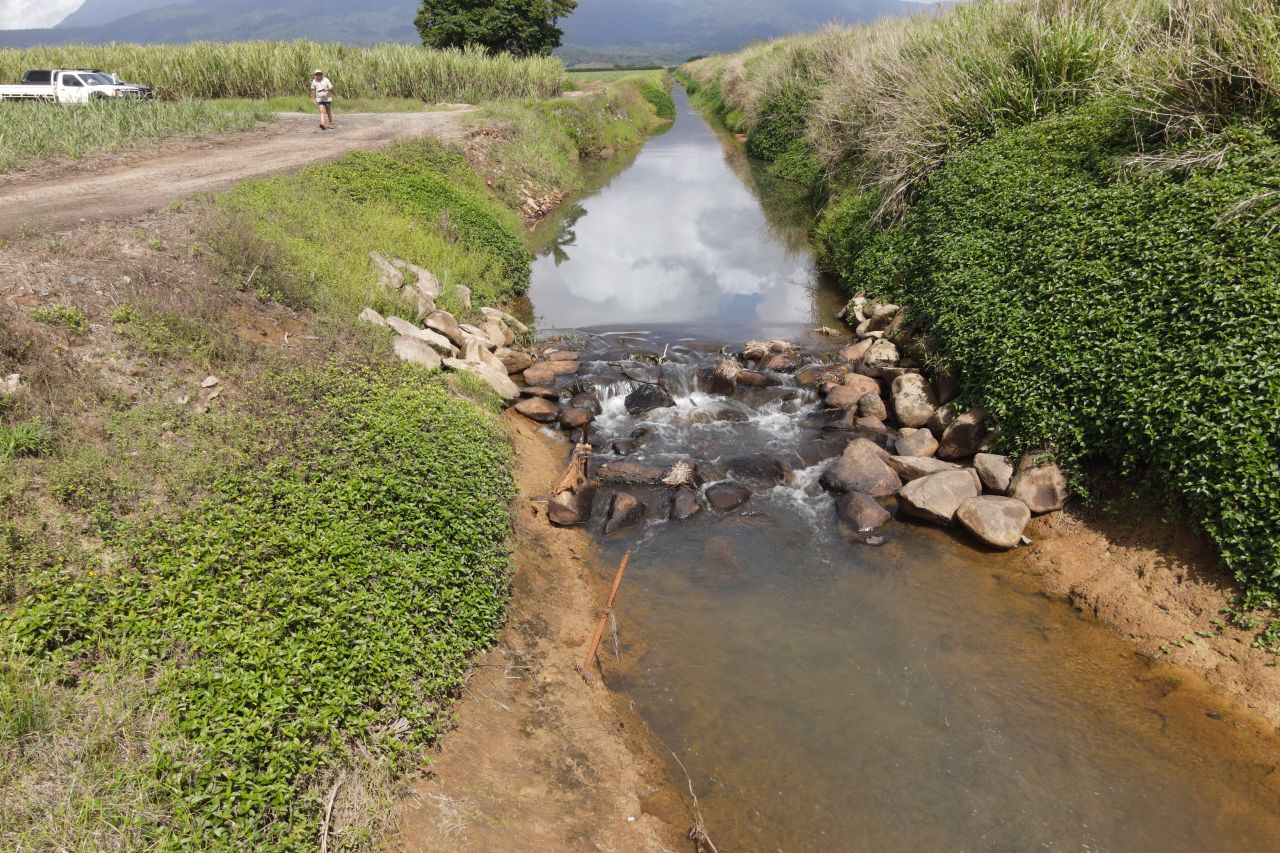 Sediment trap to reduce paddock run-off water and DIN losses. Credit Rickard Abom RRRC