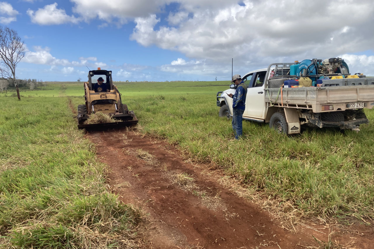 Installing fire breaks as part of the fire management program. Image South Cape York Catchments Inc