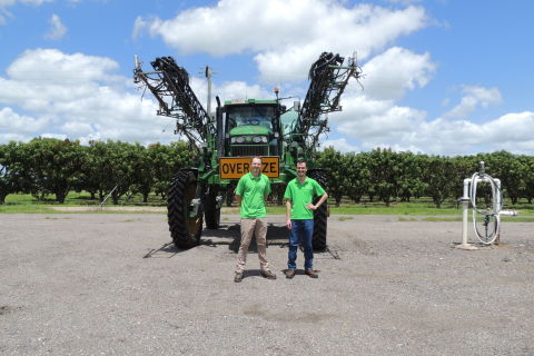 Installation of the detection and spraying systems on Fil Corica’s R4720 sprayer in the Burdekin.