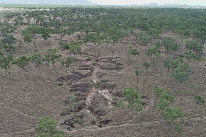 Southern gully network before remediation. Credit: Greening Australia