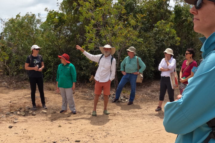 CAP Leaders learning about the impacts and learnings from the MINCA World Heritage Values project at Horseshoe Bay. Credit: Jenn Loder/GBRF